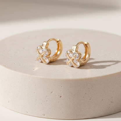 Luxe Clover Crystal Earrings