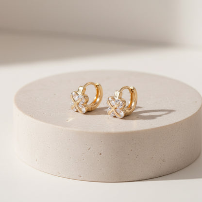 Luxe Clover Crystal Earrings