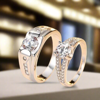 Luxurious Exquisite Silver Couple Rings