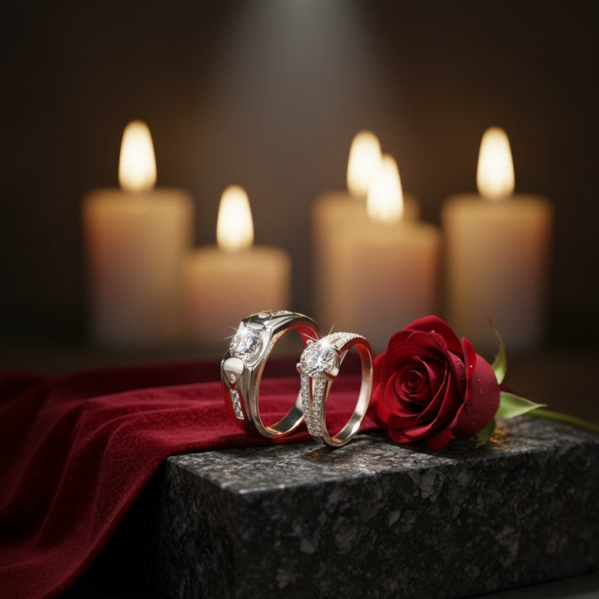 Luxurious Exquisite Silver Couple Rings