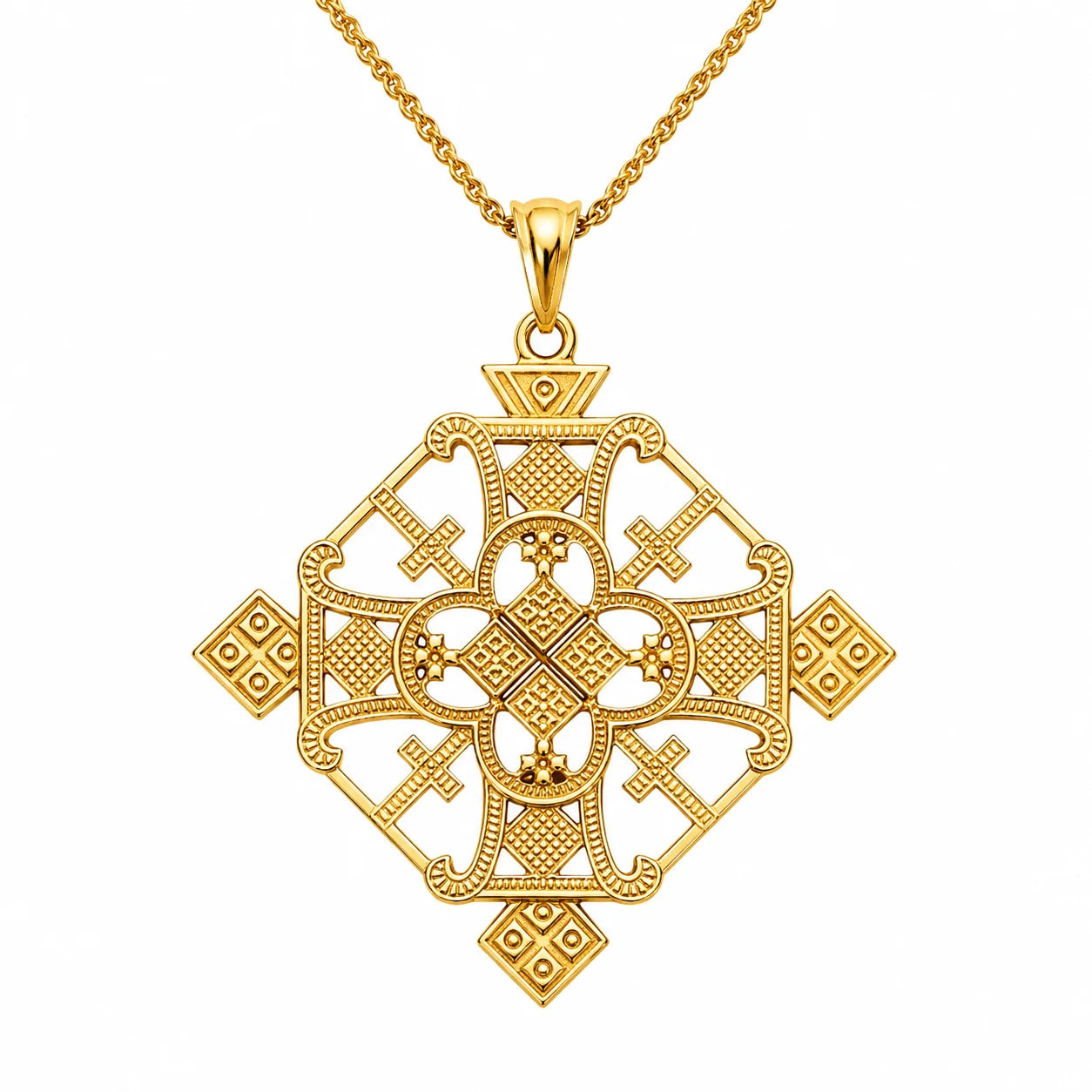 Luxurious Square Cross Necklace