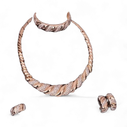 Luxury Twisted Rose Gold Set