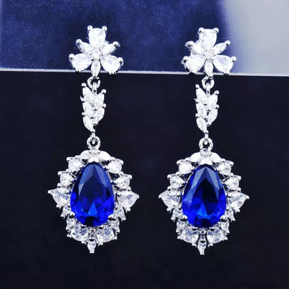 Luxury Drop Sapphires Jewelry Set
