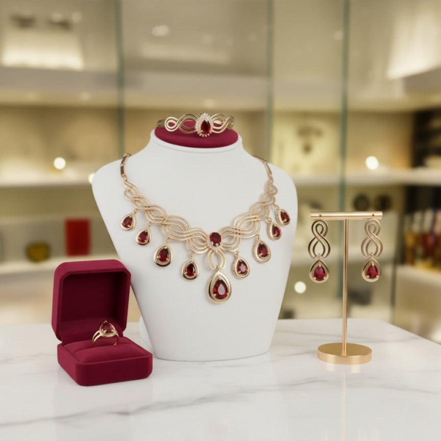Luxury Red Jewelry Set