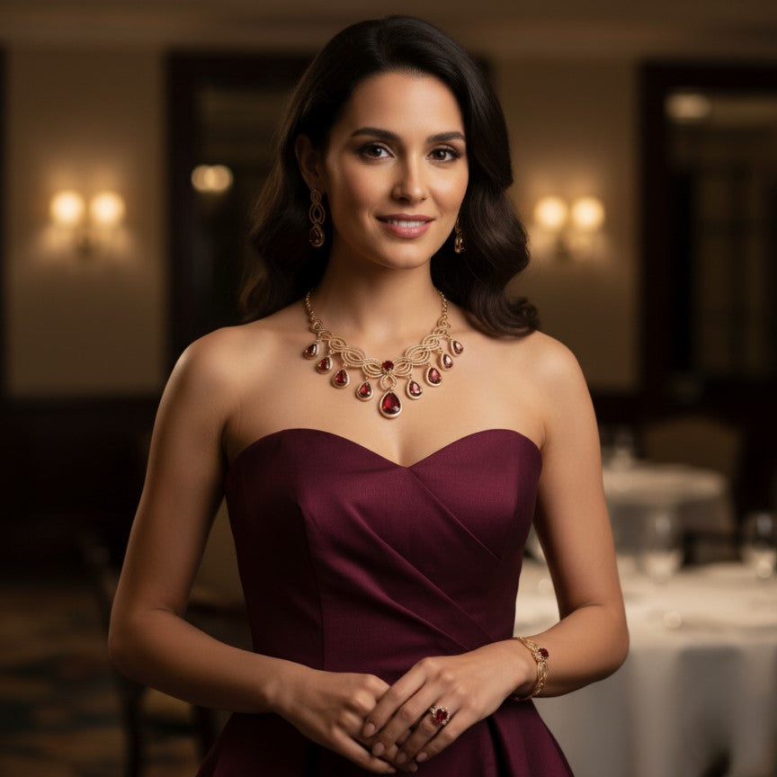 Luxury Red Jewelry Set