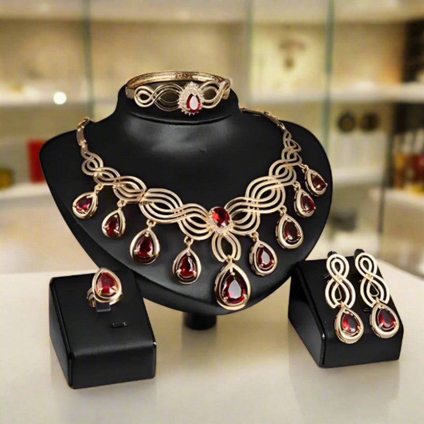 Luxury Red Jewelry Set