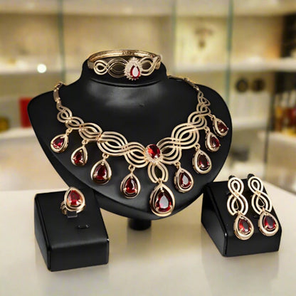 Luxury Red Jewelry Set