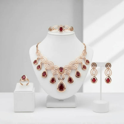 Luxury Red Jewelry Set