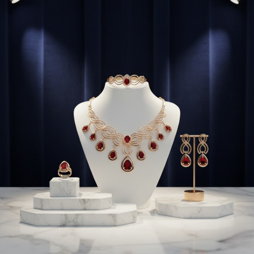 Luxury Red Jewelry Set