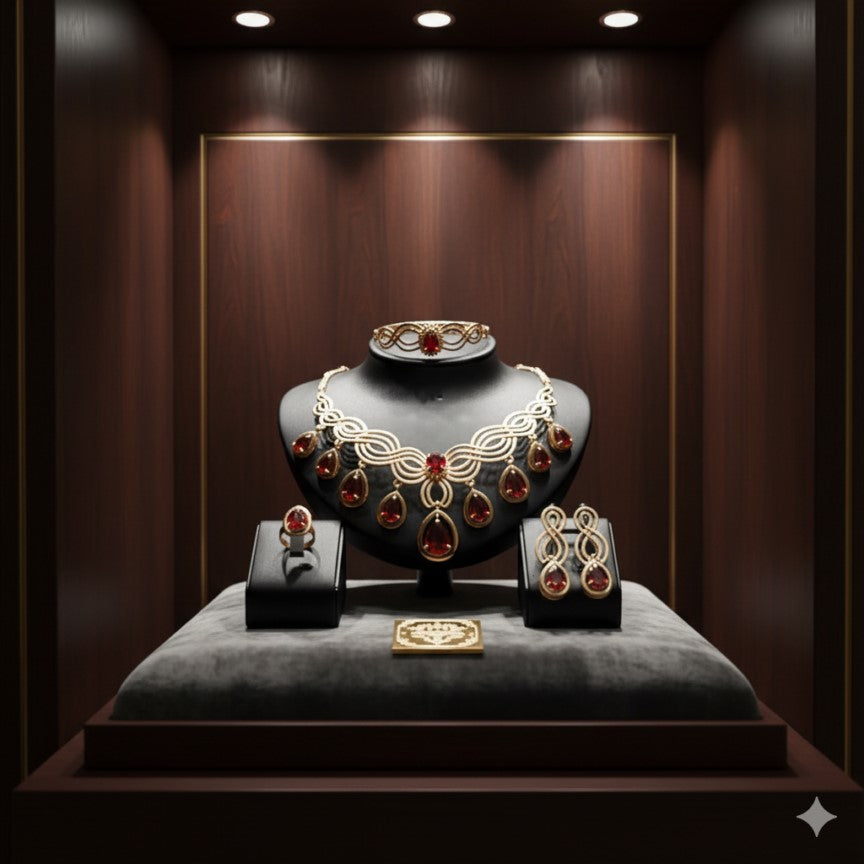 Luxury Red Jewelry Set