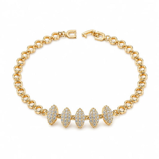 Luxury Gold Crystal Link Bracelet