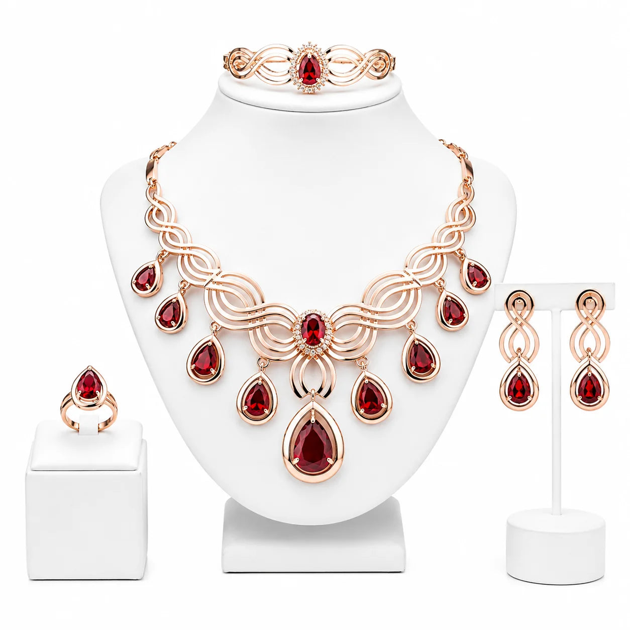 Luxury Red Jewelry Set