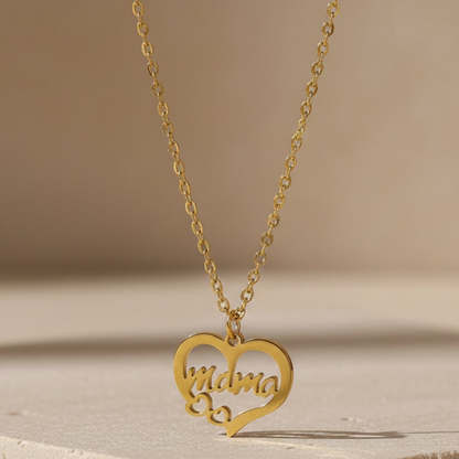 Mama Heart Cutout Necklace