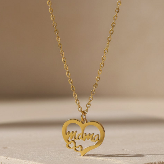 Mama Heart Cutout Necklace