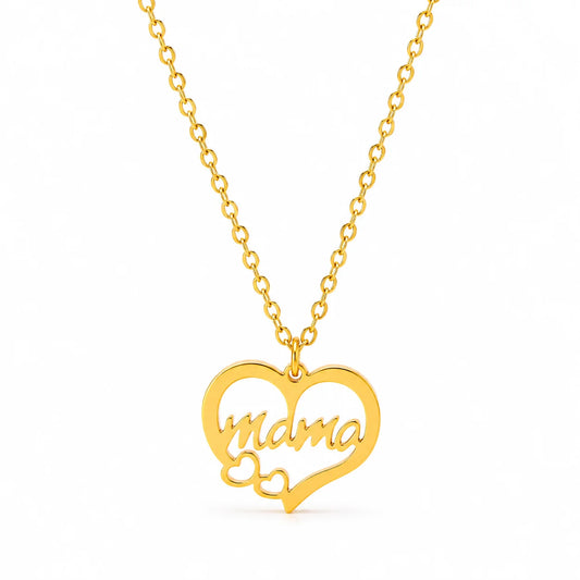 Mama Heart Cutout Necklace