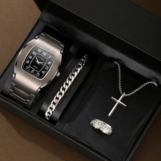 Men’s Silver Essentials Watch Set