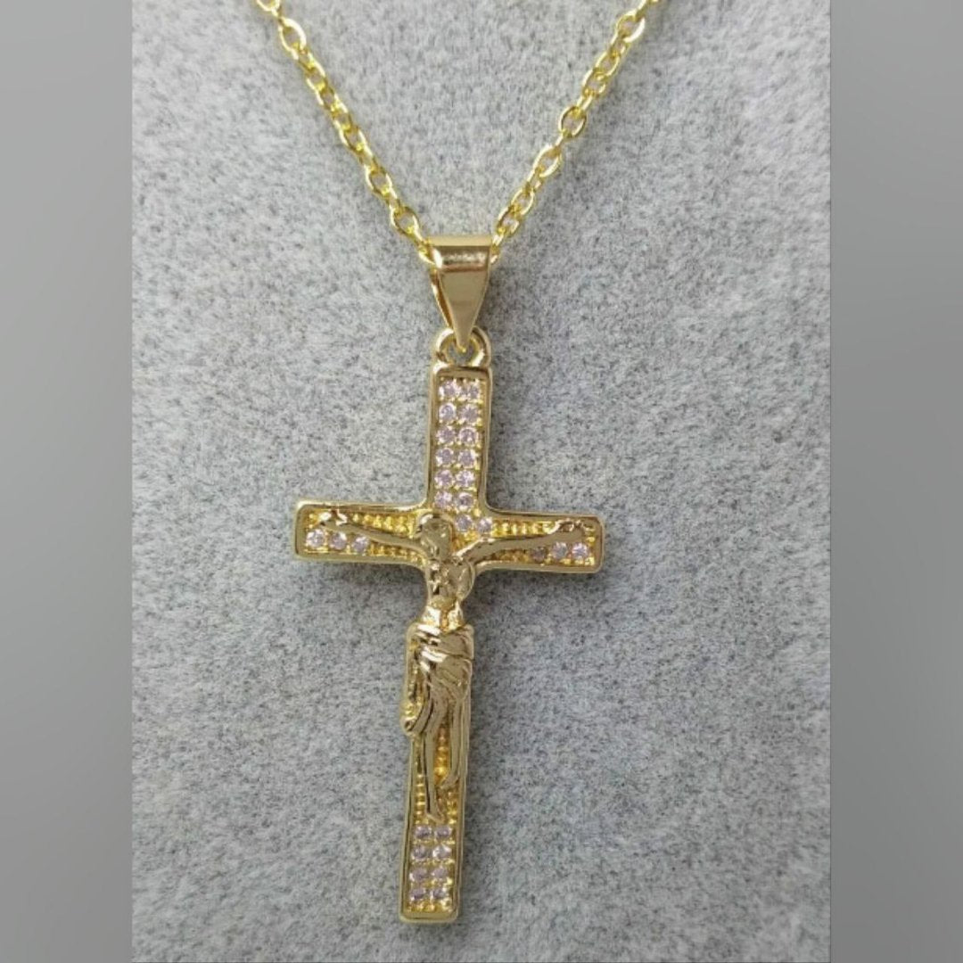 Rhinestone Simple Cross Necklace