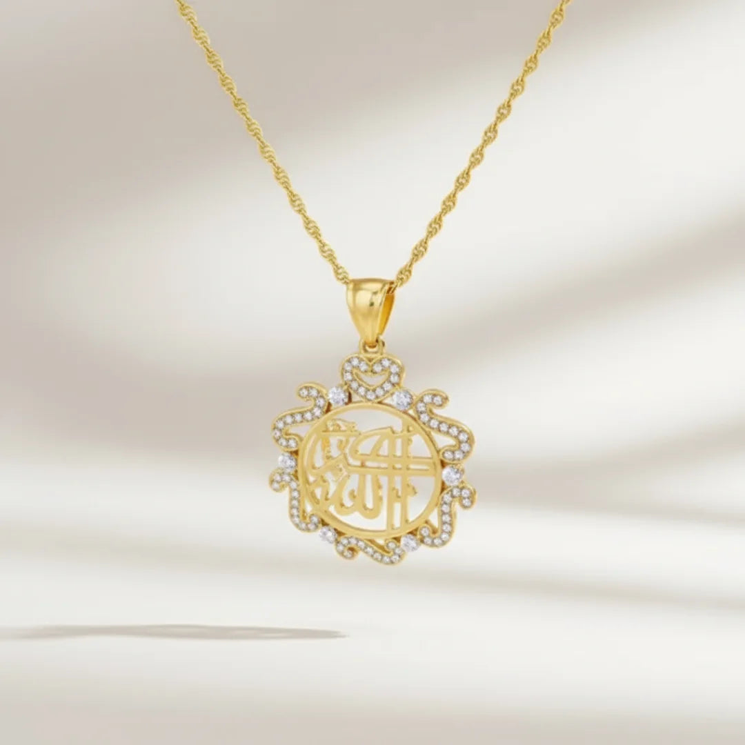 Rhinestone Allah Akbar Necklace