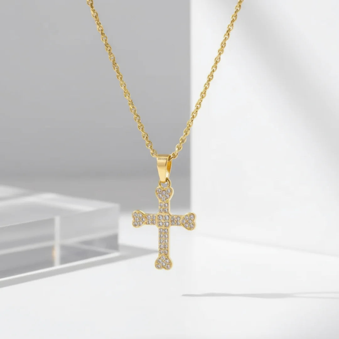Rhinestone Cross Necklace