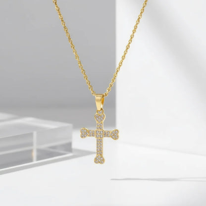 Rhinestone Cross Necklace