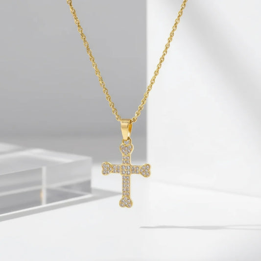 Rhinestone Cross Necklace