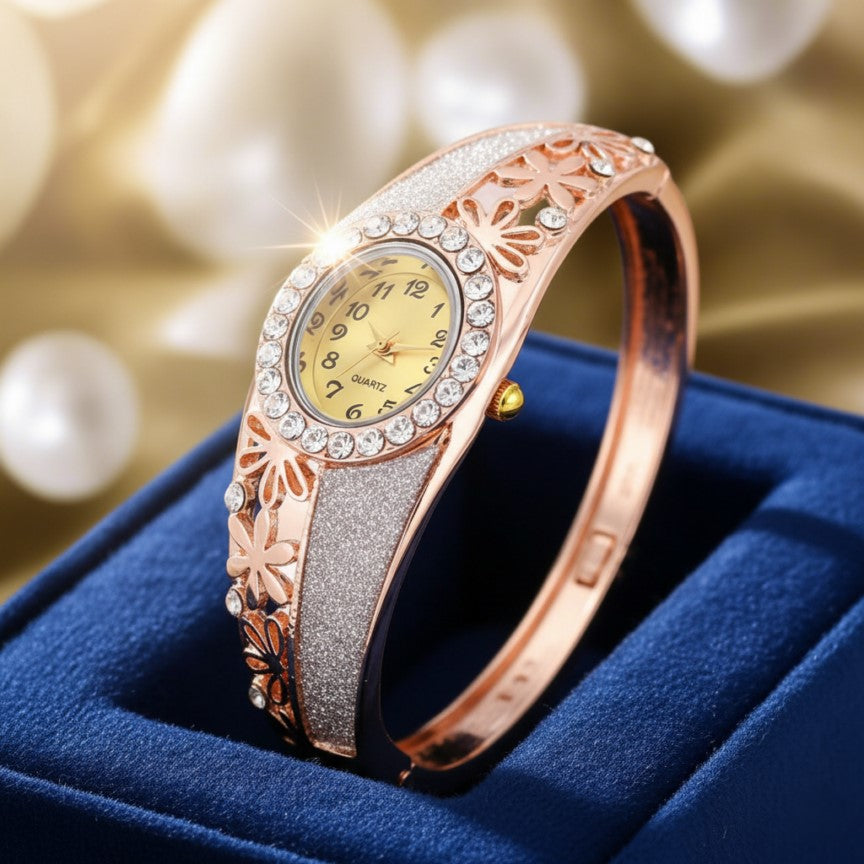 Rhinestone Flower Watch