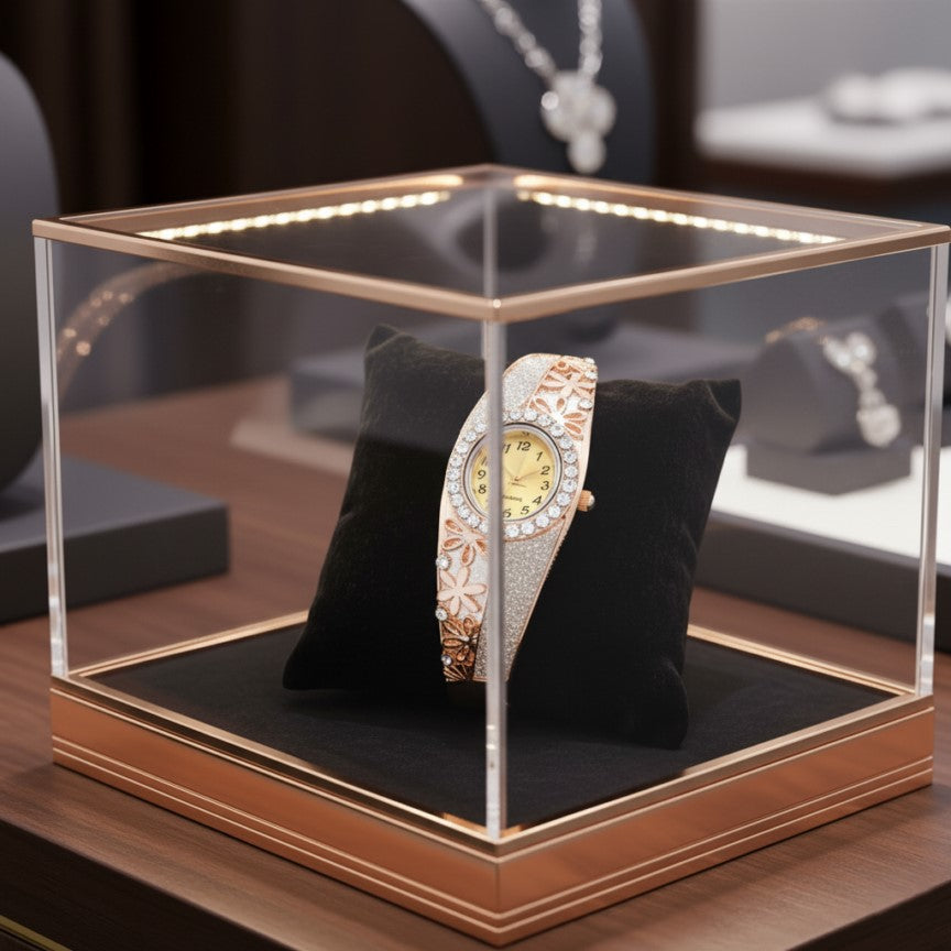 Rhinestone Flower Watch