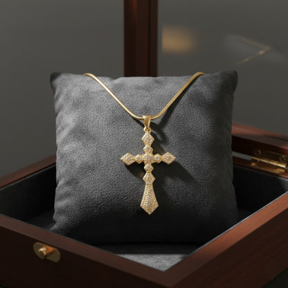 Rhinestone Shiny Cross Necklace