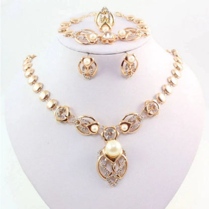Romantic Crystal Pearl Jewelry Set
