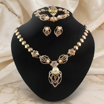 Romantic Crystal Pearl Jewelry Set