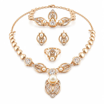 Romantic Crystal Pearl Jewelry Set