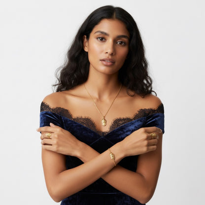 Saint Charbel Golden Religious Jewelry Set