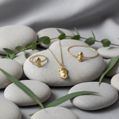 Saint Charbel Golden Religious Jewelry Set