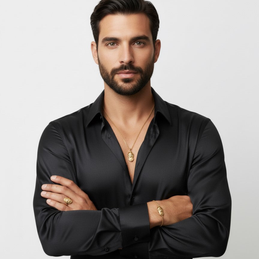 Saint Charbel Golden Religious Jewelry Set