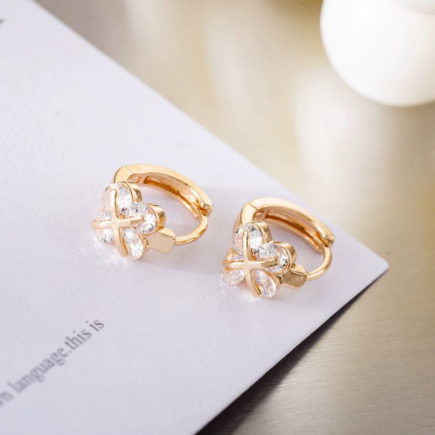 Luxe Clover Crystal Earrings