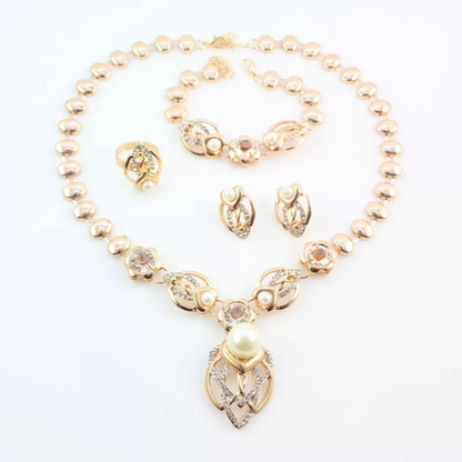 Romantic Crystal Pearl Jewelry Set