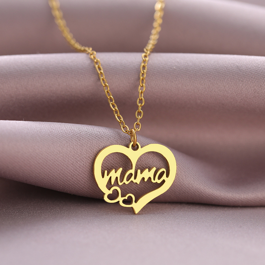 Mama Heart Cutout Necklace