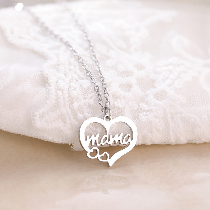 Mama Heart Cutout Necklace