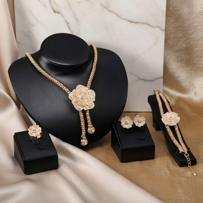 Shiny Charm Flower Jewelry Set