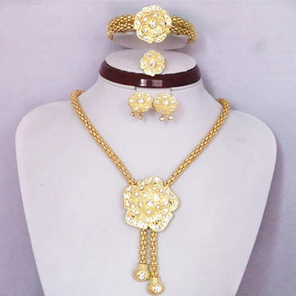 Shiny Charm Flower Jewelry Set