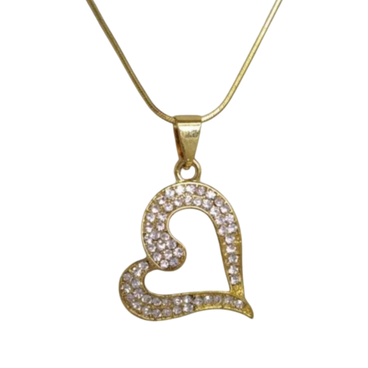 Shiny Curved Heart Necklace