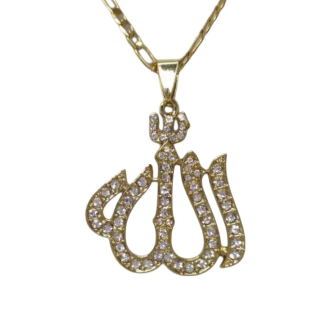 Shiny Rhinestone Allah Necklace