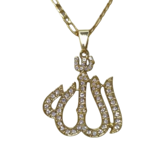 Shiny Rhinestone Allah Necklace
