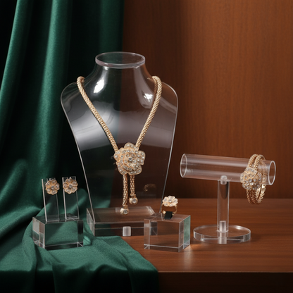 Shiny Charm Flower Jewelry Set