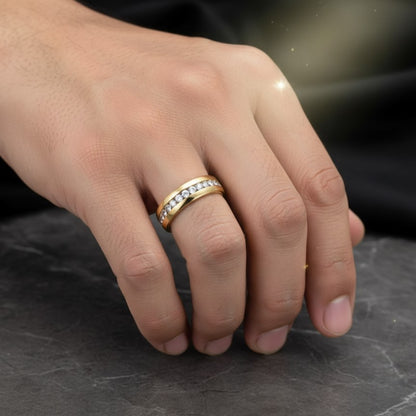 Shiny Crystal Gold Ring