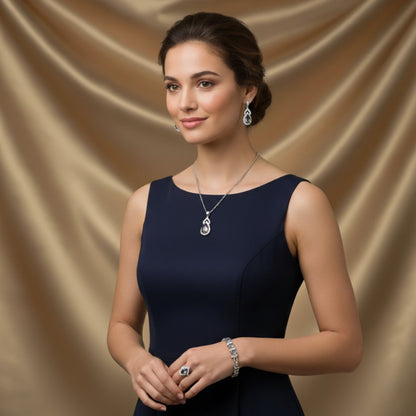 Shiny Drop Stone Jewelry Set