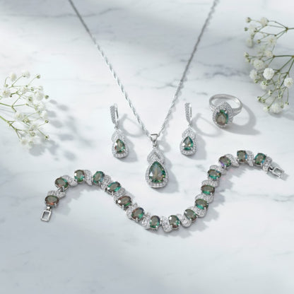 Shiny Drop Stone Jewelry Set