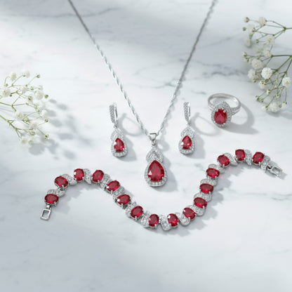 Shiny Drop Stone Jewelry Set