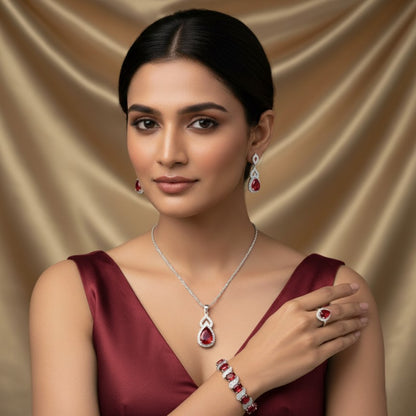Shiny Drop Stone Jewelry Set