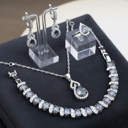 Shiny Drop Stone Jewelry Set